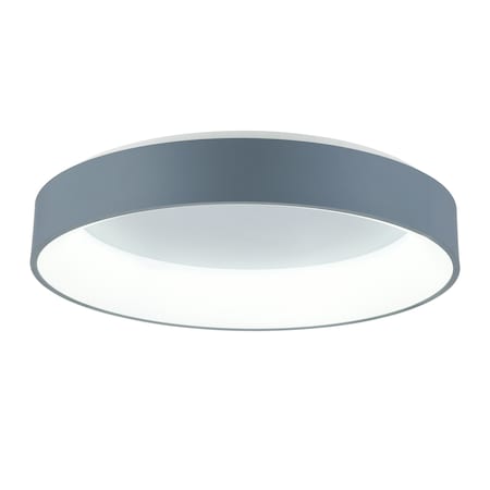 Cwi Lighting Arenal LED Drum Shade Flush Mount With Gray & White Finish 7103C24-1-167